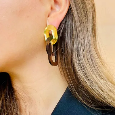 Bijoux - ELLIPSE Or/Chocolat - TELLMEE