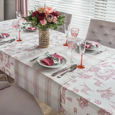 Table cloths - Red Forest Glen Check Table Runner – French Style - ROSEBERRY HOME
