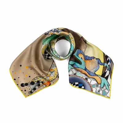Scarves - Spanish Reverie Silk Scarf - UN POCO
