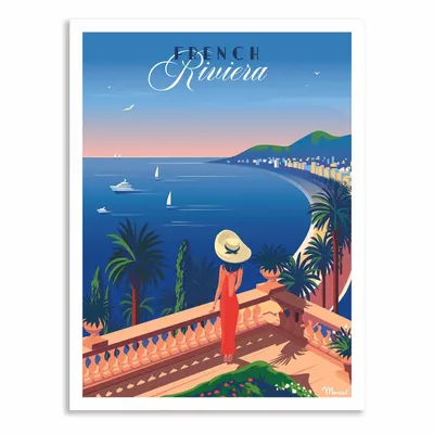 Poster - FRENCH RIVIERA\" The Balcony\ "” poster - MARCEL TRAVEL POSTERS