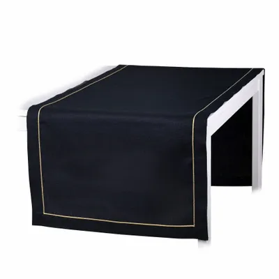 Linge de table textile - Chemin de table Royal Black Goldenline – Luxe iconique - ROSEBERRY HOME