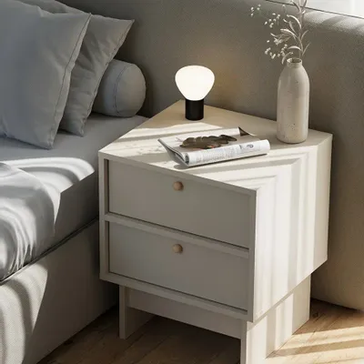 Night tables - JAPANDI Style Bedside Table KABE SNK02 - UPPER HALF