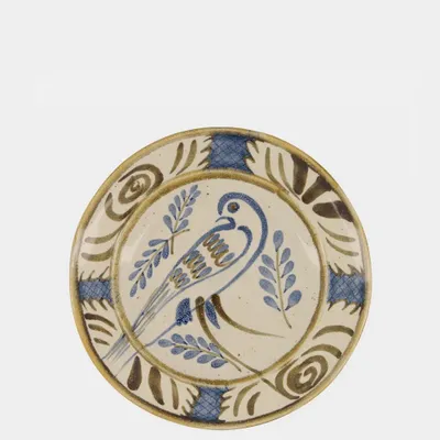 Everyday plates - Hand-Painted Lusitano Bird Stoneware Dessert Plate - HOUSE OF CAPRICORN