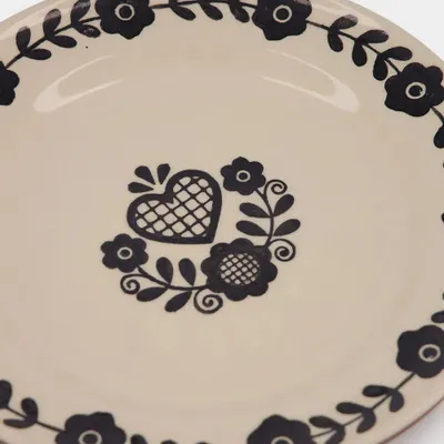 Everyday plates - Hand-Painted Viana Black Stoneware Dinner Plate - HOUSE OF CAPRICORN