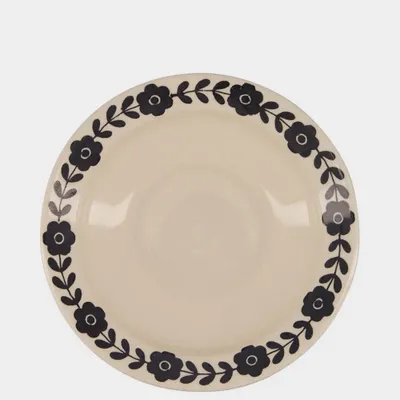 Assiettes au quotidien - Hand-Painted Viana Black Stoneware Soup Plate - HOUSE OF CAPRICORN