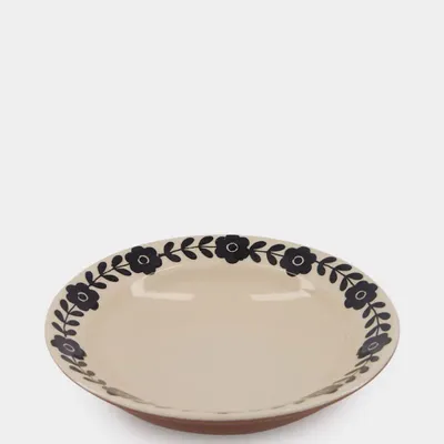 Assiettes au quotidien - Hand-Painted Viana Black Stoneware Soup Plate - HOUSE OF CAPRICORN