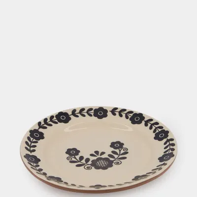 Assiettes au quotidien - Hand-Painted Viana Black Stoneware Dessert Plate - HOUSE OF CAPRICORN