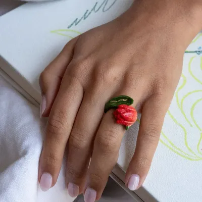 Jewelry - Red Tulip ring - Valentine's Day - NACH
