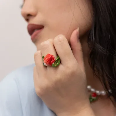 Jewelry - Red Tulip ring - Valentine's Day - NACH