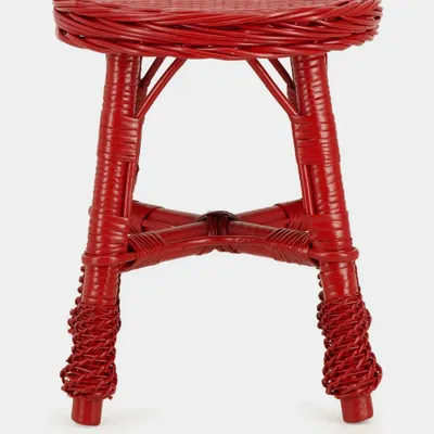 Tabourets - Handmade Furnas Red Wicker Stool - HOUSE OF CAPRICORN