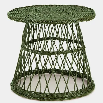 Autres tables  - Handmade Furnas Green Wicker Side Table - HOUSE OF CAPRICORN