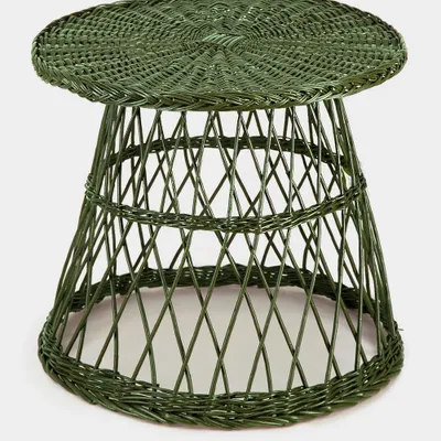Autres tables  - Handmade Furnas Green Wicker Side Table - HOUSE OF CAPRICORN