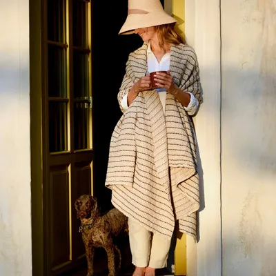 Throw blankets - Striped waffle throw blanket - MAGICLINEN