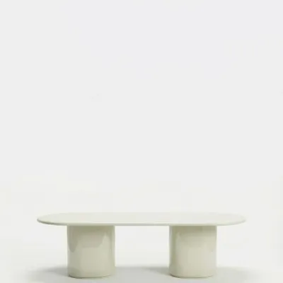 Dining Tables - Amendoeira Ivory Lacquered Wood Large Dining Table - HOUSE OF CAPRICORN