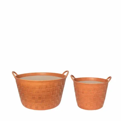 Objets de décoration - Sac en cuir tissé - SOL & LUNA