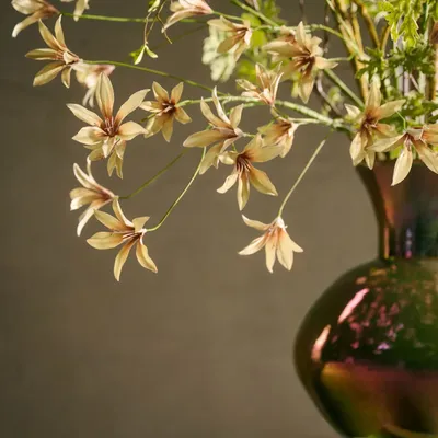 Décorations florales - Bouquet de feuillage vert en soie artificielle avec de délicates fleur - SILK-KA BV