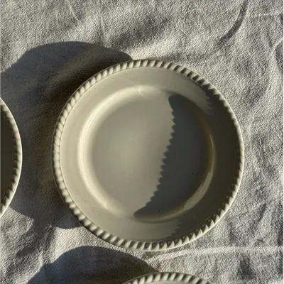 Assiettes au quotidien - Lot de 4 petites assiettes à dessert en faïence blanches D20 - OFFICE OBJETS