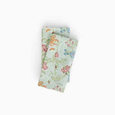 Serviettes - ENSEMBLE DE 2 SERVIETTES EN LIN IMPRIMÉES AU BLOC - MINT VANA - CRAFT BOAT