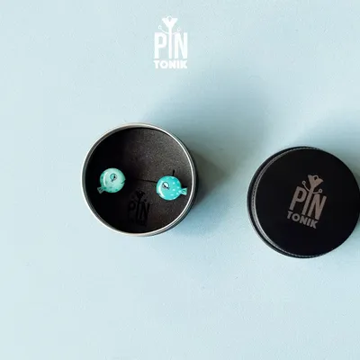 Jewelry - Turquoise Fish Stud Earrings - Playful Marine Design - PINTONIK