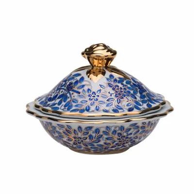 Bowls - Azure Pleasure Covered Bowl Small - ANATOLI