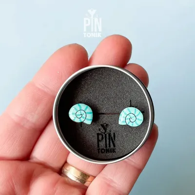 Jewelry - Shell Stud Earrings - Contemporary Marine Form - PINTONIK