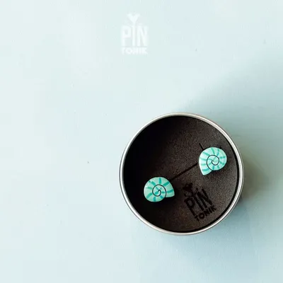 Jewelry - Shell Stud Earrings - Contemporary Marine Form - PINTONIK