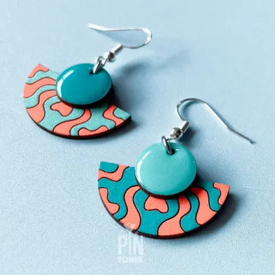 Jewelry - Graphic Half-Moon Dangle Earrings - PINTONIK