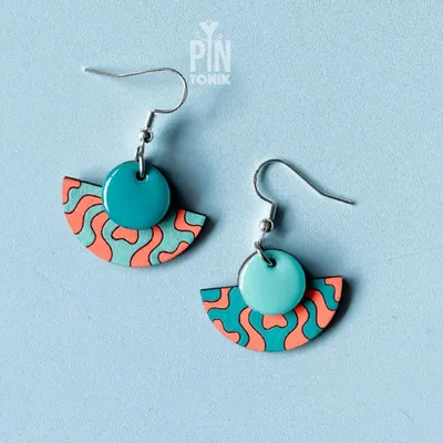 Jewelry - Graphic Half-Moon Dangle Earrings - PINTONIK