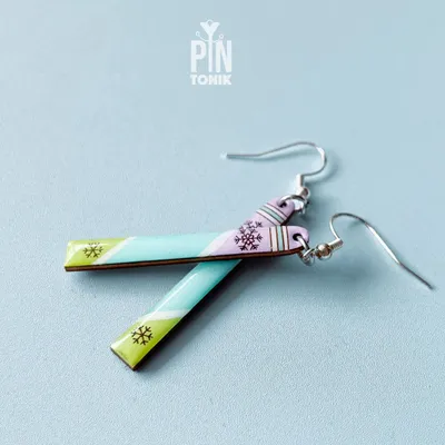 Jewelry - Ski Dangle Earrings - Minimal Alpine Design - PINTONIK