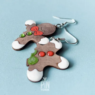 Jewelry - Gingerbread Man Christmas Earrings - Funny Christmas Jewelry - PINTONIK