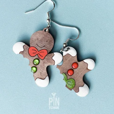 Jewelry - Gingerbread Man Christmas Earrings - Funny Christmas Jewelry - PINTONIK