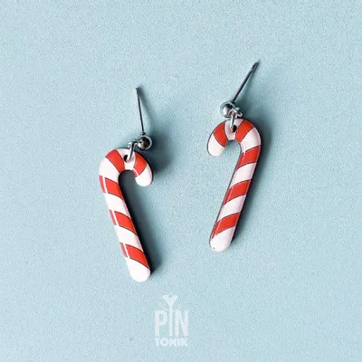 Jewelry - Candy Cane Dangle Earrings - PINTONIK