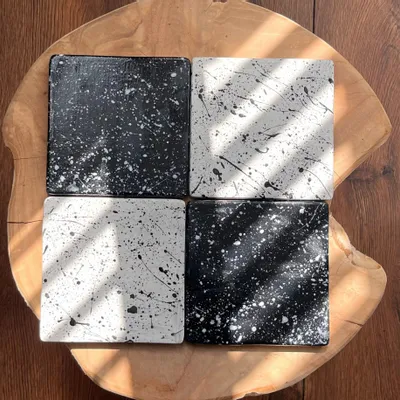 Dessous de plat - Carreaux de dessous de verre en céramique éclaboussée - OLU.T DESIGNS