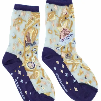 Cadeaux - Parures Patures 39-41 : Chaussettes transparentes à fleurs femme - ATELIER ST EUSTACHE