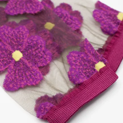 Gifts - Murano Fuchsia 36-38 : Women’s sheer floral socks - ATELIER ST EUSTACHE
