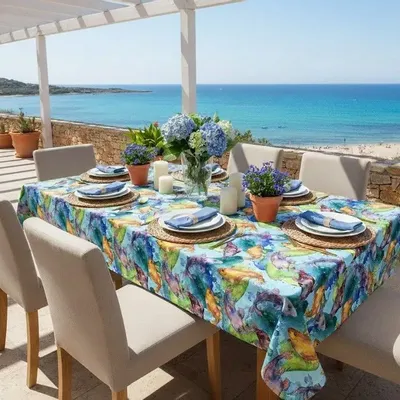 Linge de table textile - Sardegna Blu tablecloth: fish  028 - PASELLA 1972 JOYFUL TABLECLOTH