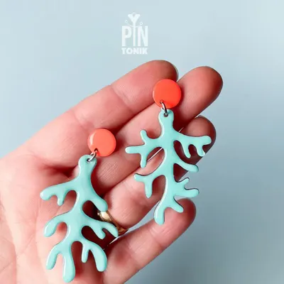 Jewelry - Neon Coral Dangle Earrings - PINTONIK