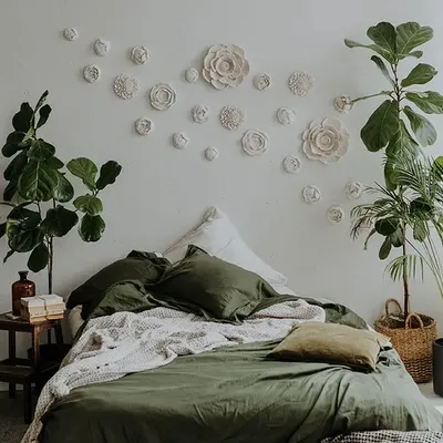 Wall panels - MEADOW FLOWERS - Handcrafted Plaster Floral Set - DABA DECO