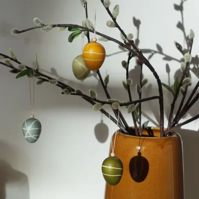 Decorative objects - Easter eggs with criss cross pattern - KINTA