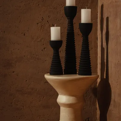 Bougeoirs et photophores  - Bougeoirs trio Raven - LOULE INTERIEUR