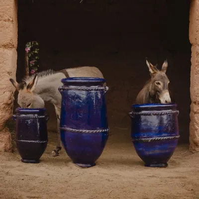 Carafes - Jarre Tamegroute bleu - LOULE INTERIEUR