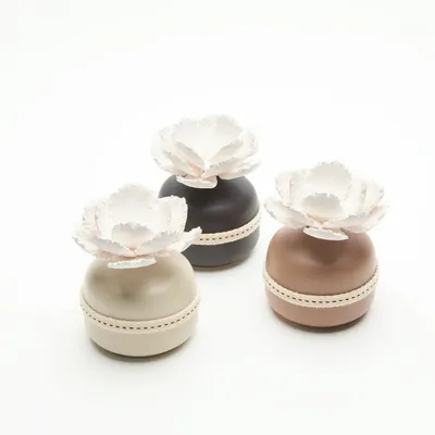 Décorations florales - Diffuseur de parfum en céramique avec fleur pivoine en porcelaine ANOQ - ANOQ