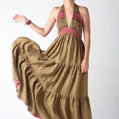 Prêt-à-porter - Robes maxi, uniques en leur genre, fabriquées à partir de saris d'occa - I WAS A SARI