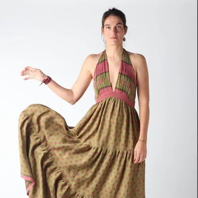 Prêt-à-porter - Robes maxi, uniques en leur genre, fabriquées à partir de saris d'occa - I WAS A SARI