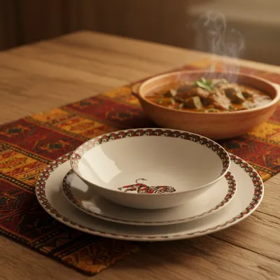 Gifts - Limited Edition: Customizable Fine Porcelain Plate Set - Unique Bogolan Motifs & African Power Symbols - KEMI HOME ART