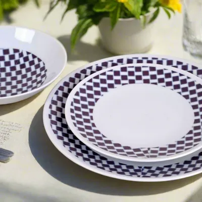 Gifts - Customizable Porcelain Plate Set - Ludo Kouin WAX Pattern, African Elegance Tailored for Your Dining Experience - KEMI HOME ART