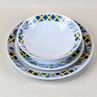 Cadeaux - L'Éclat WAX : Coffret de 6 assiettes en porcelaine française personnalisables, motif « Œil de ma Co-épouse » – Artisanat sur mesure - KEMI HOME ART