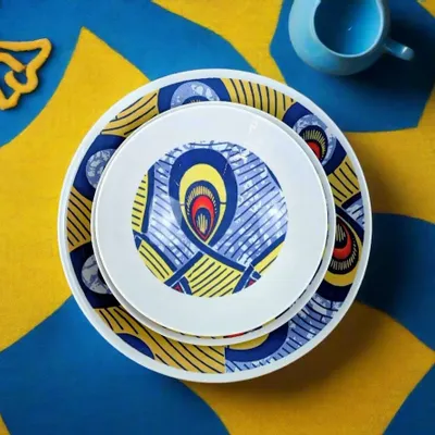 Gifts - WAX Brilliance: Set of 6 Fine French Porcelain Plates with Unique 'Intertwined Destinies' Motif – Fully Customizable - KEMI HOME ART