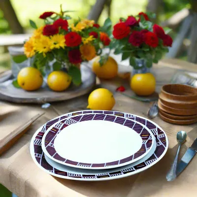 Gifts - Senoufo Elegance: Set of 6 Customizable French Porcelain Oval Plates with Unique Indigo Blue Motif - KEMI HOME ART