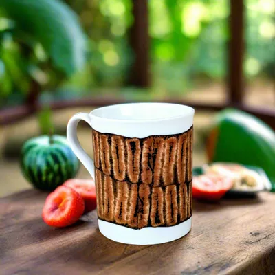 Gifts - Customizable Artisan Mug: A Tribute to Ivory Coast's Dida Patterns in Fine French Porcelain - KEMI HOME ART
